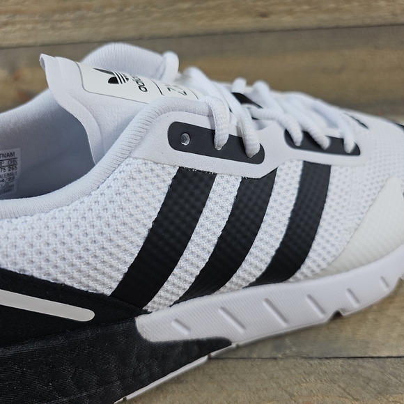adidas Men's Originals ZX 1K Boost Shoes Sneakers White Black Silver - Picture 9 of 11